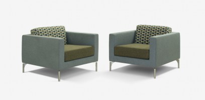 HM34a2 arm chair in fabric with narrow arms